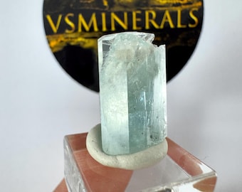 Aquamarine Crystal, Namibia Erongo Mineral Specimen (1.8 x 1 cm)