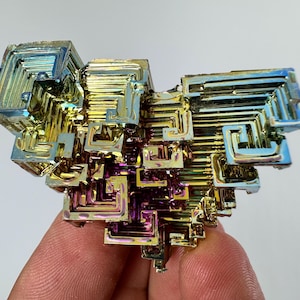 Rainbow Bismuth Cluster,Bismuth Specimen,Bismuth Crystal,Lab Grown Stone,Home Decor, Colourful Crystal,Pieces Bismuth,Bismuth Colourful.
