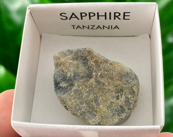 Seltener Saphir aus Tansania, Roher Saphir, echter ungeschliffener Saphir, Mineral, Rohedelstein, Rohedelstein, Wohndekor,