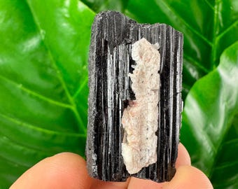 Raw Black Tourmaline Log: Natural Mineral Specimen, Black Crystal Chunk
