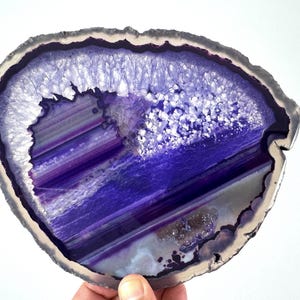 Extra Large Polished Sliced Agate +FREE Stand, Double Sided from Brazil,Agate Stone,Agate Necklace,Home Decor,Office decor,Large Agate,