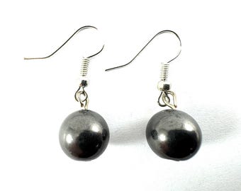 Shungite earrings 10mm real Shungite from Karelia,Russia,Protection ,EMF 4G and 5G protection,100% Real shungite,earrings Shungite
