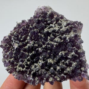 Rare Amethyst with Pyrite from Chala mine Bulgaria,Bulgarian Amethyst,Purple Quartz,Cluster,Specimen,Crystal,Chala mine N72