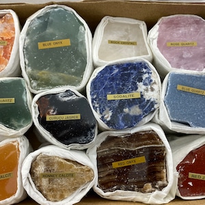 One Box Mix polierte Mineralien,Flache Mineralien,Wholesale Minerals,Set Minerals,Natural Crystal,Specimen,Collection,Collector,Natural,Polished,