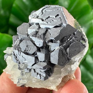 Aesthetic Galena with Calcite  from Krushev dol mine,Madan,Bulgaria,Mineral Specimen,Mineral Collection,Energy CrystalN5