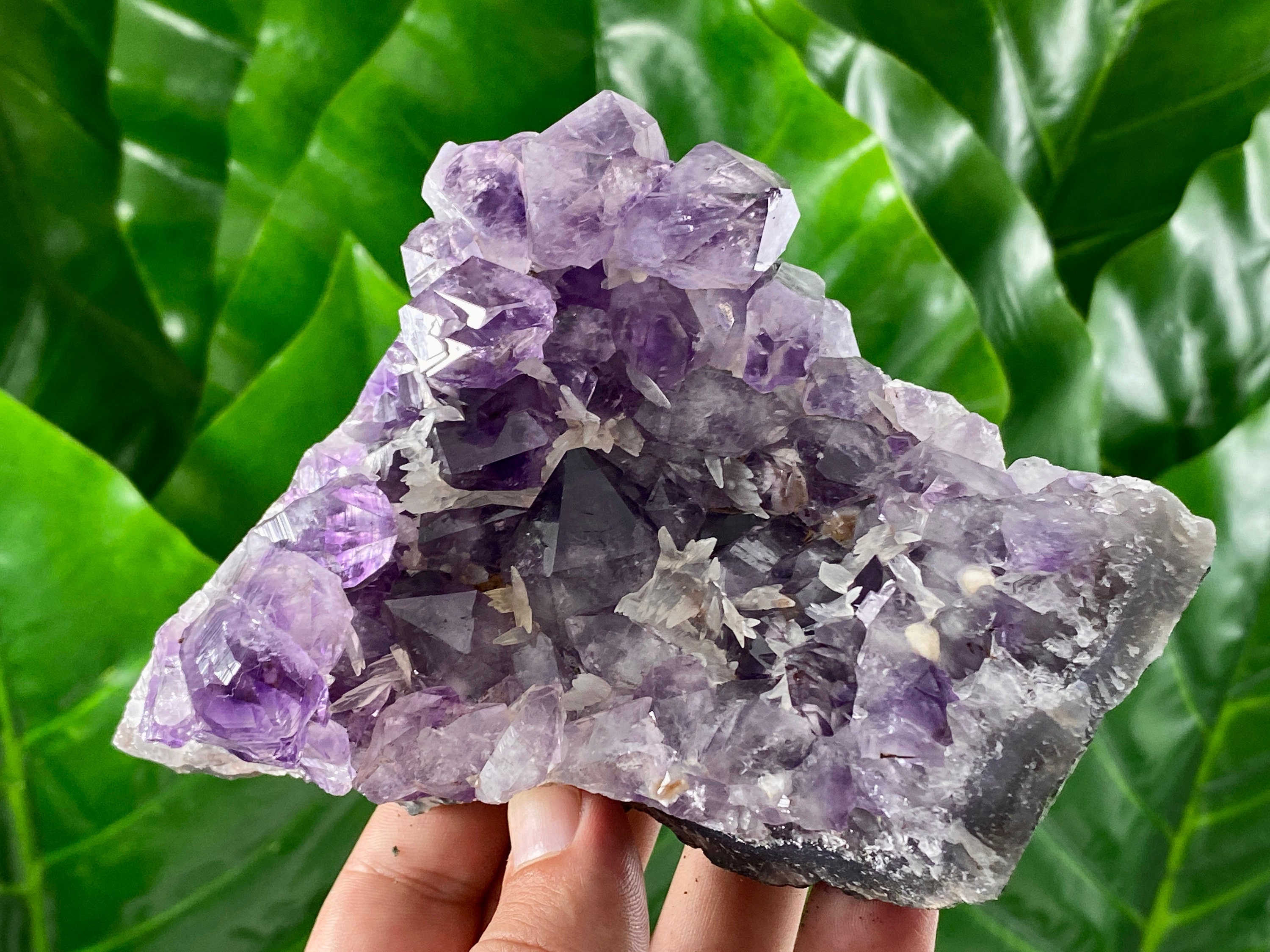 EMPORION Large Natural Amethyst (8 lb to 10 lb) Crystal Clusters Stone from Uruguay Raw Geode Quartz - Deep Purple Color