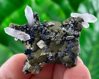 Quartz with Chalcopyrite,Sphalerite from 9th September mine,Bulgaria,Crystal,Mineral, Specimen,Cluster,Natural Crystal,Natural,Size