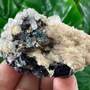 Amazing Calcite,Dolomite,Sphalerite and Iridescent Pyrite from Trepca,Kosovo,Trepca Stari Trg Mine,Trepca complex,Mitrovica,N68