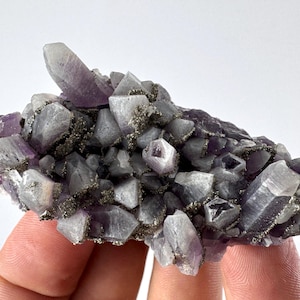 Rare Amethyst with Pyrite from Chala mine Bulgaria,Bulgarian Amethyst,Purple Quartz,Cluster,Specimen,Crystal,Chala mine N72