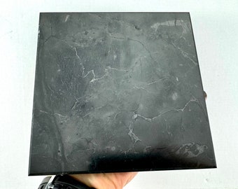 15x15cm Shungite Tile from Karelia,Russia,Healing Stone Plate,EMF Protection,Energy Tiles,Crystal Karelia,Big Tile Shungite,Large Tile,Big