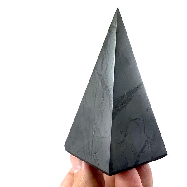 Shungite pyramid 8.5cm,Polished Shungite pyramid,4G 5G EMF and Radiation Protection & Healing,Sacred geometry,Wholesale Shungite,Shungite El