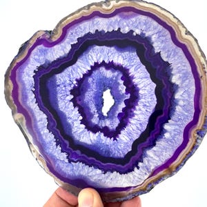 Large Polished Sliced Agate +FREE Stand, Double Sided from Brazil,Agate Stone,Agate Necklace,Home Decor,Office decor,Large Agate
