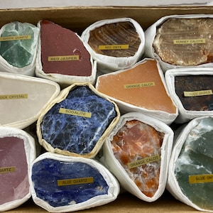 One Box Mix polished Minerals,Flat minerals,Wholesale Minerals,Set Minerals,Natural Crystal,Specimen,Collection, Collector,Natural,Polished,