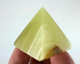 3cm Onyx Pyramid(Green - Brown) ,Natural Crystal Stone,Polished Decorative Pyramid,Protection and Grounding