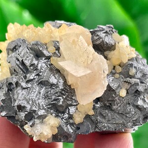 Galena with Calcite and Quartz from Krushev dol mine,Madan,Bulgaria,Home Decor,Energy Crystal,
