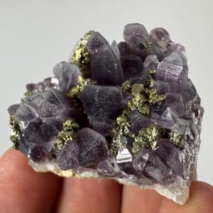 Rare Amethyst with Pyrite from Chala mine Bulgaria,Bulgarian Amethyst,Purple Quartz,Cluster,Specimen,Crystal,Chala mine N72