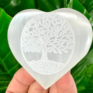 Árbol de la vida Corazón de selenita Corazón de carga,Selenita de energía fuerte,Selenita de energía,Árbol de la vida Selenita,Corazón de selenita