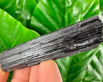 Turmalina negra natural, espécimen mineral en bruto, turmalina negra en bruto, piedra, turmalina negra en bruto, cristal negro, trozo de turmalina negra,