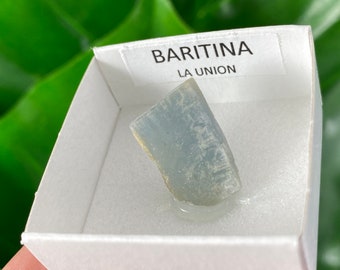 Kleines Stück blaues Baryt aus Spanien, Mineralprobe, blauer Baryt, spanischer Baryt, Mineralprobe, seltenes blaues Baryt, natürlicher Kristall, blauer Kristall