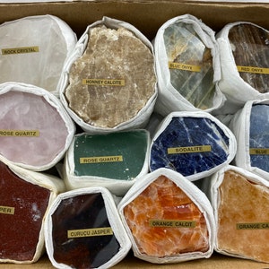 One Box Mix polished Minerals,Flat minerals,Wholesale Minerals,Set Minerals,Natural Crystal,Specimen,Collection, Collector,Natural,Polished,