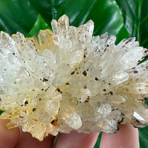 Transparent Quartz with Limonite from 9th September mine,Madan,Bulgaria,Transparent Quartz,Quartz Cluster,Home Decor, Energy Crystal,