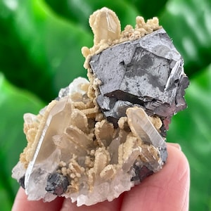 Quartz with Galena and Calcite from Krushev dol mine,Madan,Bulgaria,Calcite Collector,Mineral,Specimen,collection