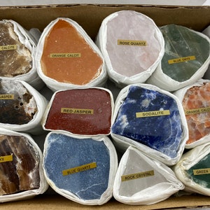 One Box Mix polished Minerals,Flat minerals,Wholesale Minerals,Set Minerals,Natural Crystal,Specimen,Collection, Collector,Natural,Polished,