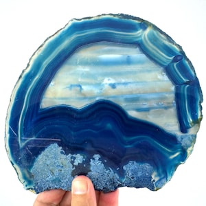 Extra Large Polished Sliced Agate +FREE Stand, Double Sided from Brazil,Agate Stone,Agate Necklace,Home Decor,Office decor,Large Agate