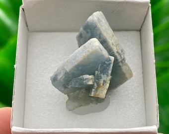 Erstaunlicher blauer Baryt aus Spanien, Mineralstoff, Blauer Baryt, spanischer Baryt, Mineralstoff, seltener blauer Baryt, natürlicher Kristall, blauer Kristall,
