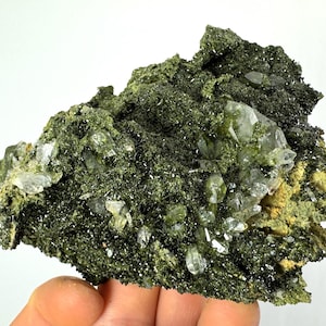 Epidote with Quartz from Hakkari Turkey,Mineral,Collection,Collectibles,Epidote Crystal,Epidote from Turkey,TurkishEpidote N34