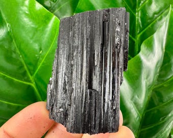 Raw Black Tourmaline Log: Mineral Specimen, Crystal Chunk