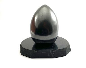 Shungite Egg 6cm,from Karelia,Russia,EMF protection,Home decor,Easter,Holustic Tool,Root Chakra healing.Spiritual path,Grounding,without sta