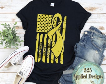 Childhood Cancer Awareness Ribbon American Flag Cutting File, Silhouette, Cricut, SVG, Jpg, PNG, HTV, Vinyl,  525 Applied Designs