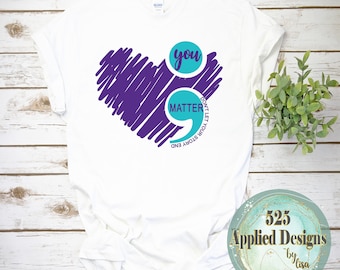 You Matter Suicide Awareness Heart Cutting File, Silhouette, Cricut, SVG, Jpg, PNG, HTV, Vinyl,  Sublimation, Dtf, 525 Applied Designs