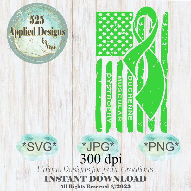 Duchenne Muscular Dystrophy Awareness Ribbon American Flag Cutting File ...