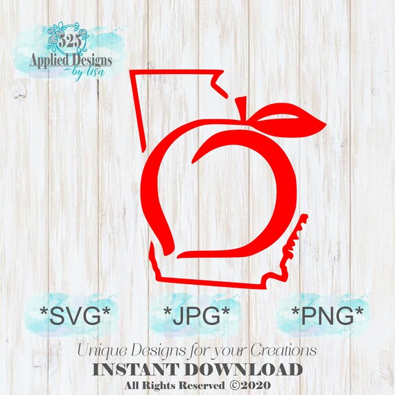 Download Georgia Peach Cutting File Silhouette Cricut Jpg Svg Png Etsy