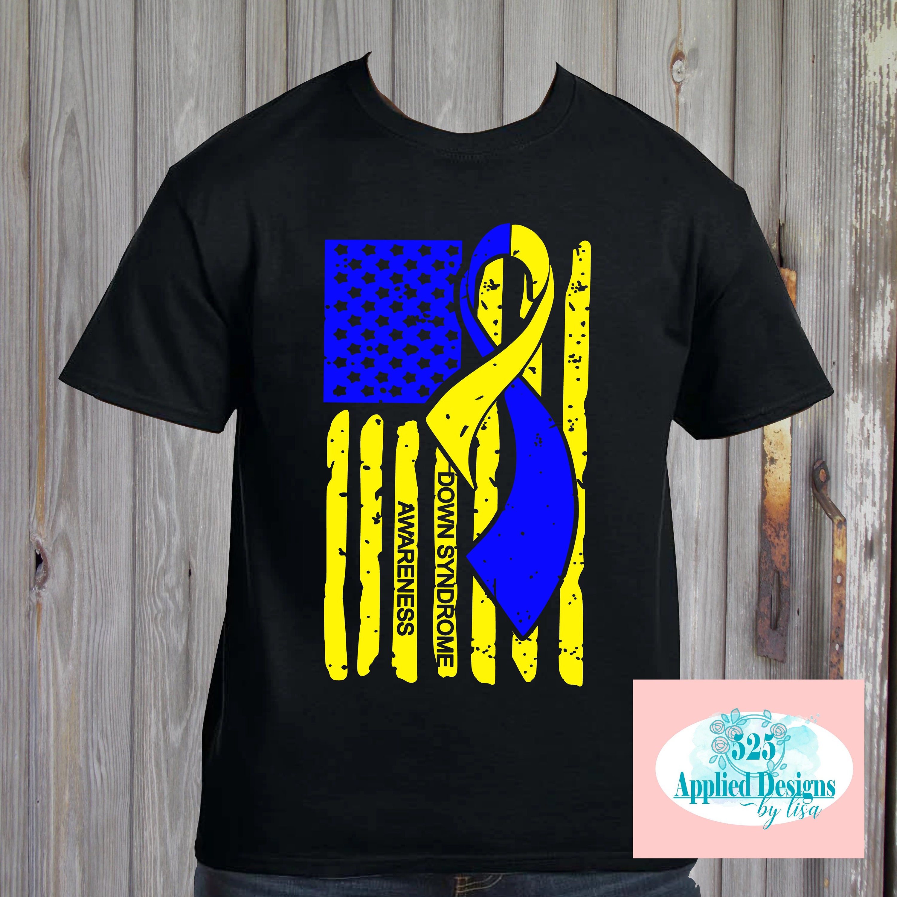 Down Syndrome Awareness Ribbon American Flag Cutting File Etsy