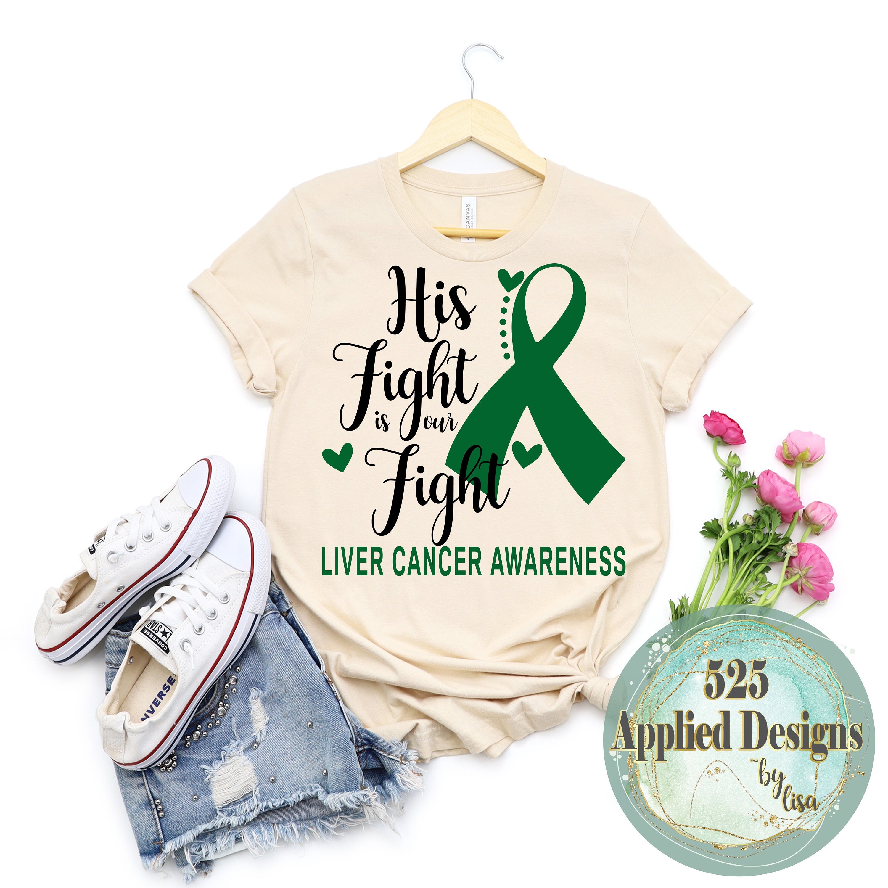 His Fight is Our Fight Liver Cancer Awareness Ribbon, jpg, svg, png, dtf, Silhouette, Cricut, Sublimation, 525 Applied Designs