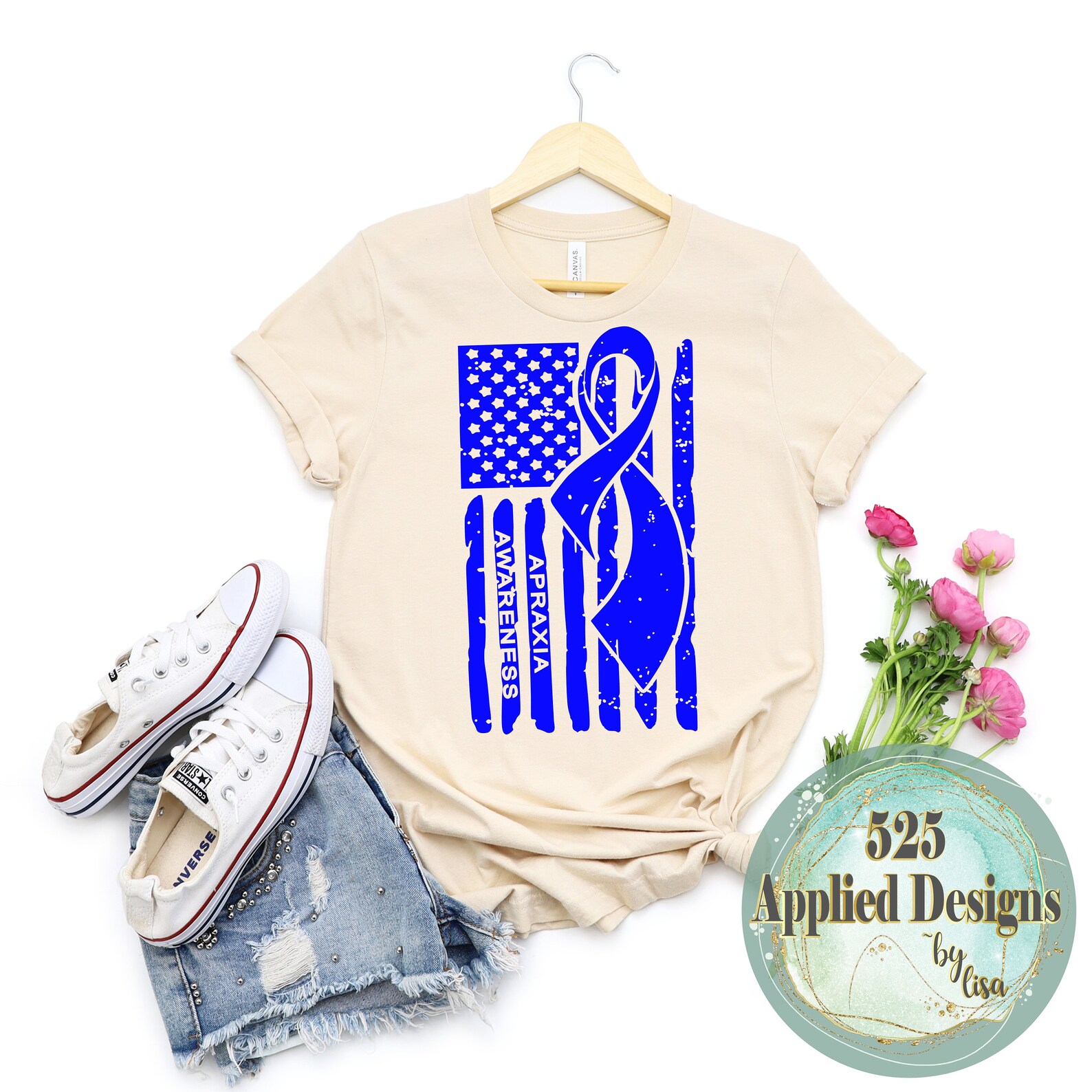 Apraxia Awareness Ribbon American Flag Cutting File, Silhouette, Cricut ...