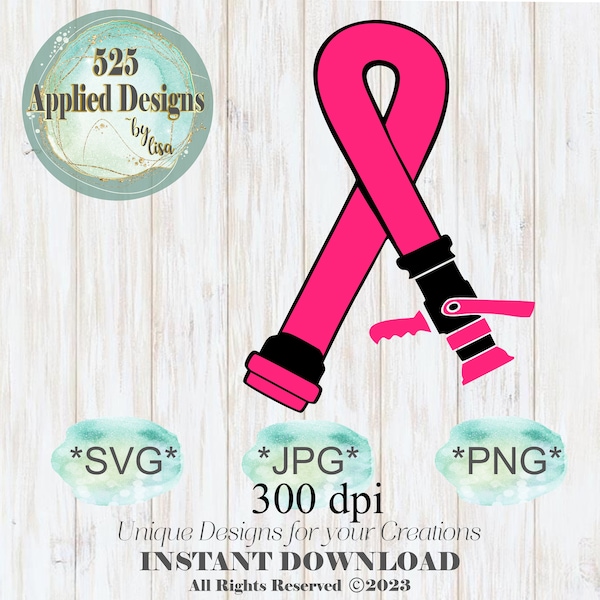 Feuerwehrschlauch Awareness Ribbon Cutting File, Silhouette, Cricut, SVG, Jpg, PNG, HTV, personalisiert, Vinyl, 525 Angewandte Designs