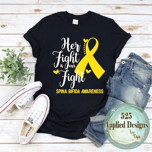 Her Fight is Our Fight Spina Bifida Awareness Ribbon White, jpg, svg, png, dtf, Silhouette, Cricut, Sublimation, Dtf