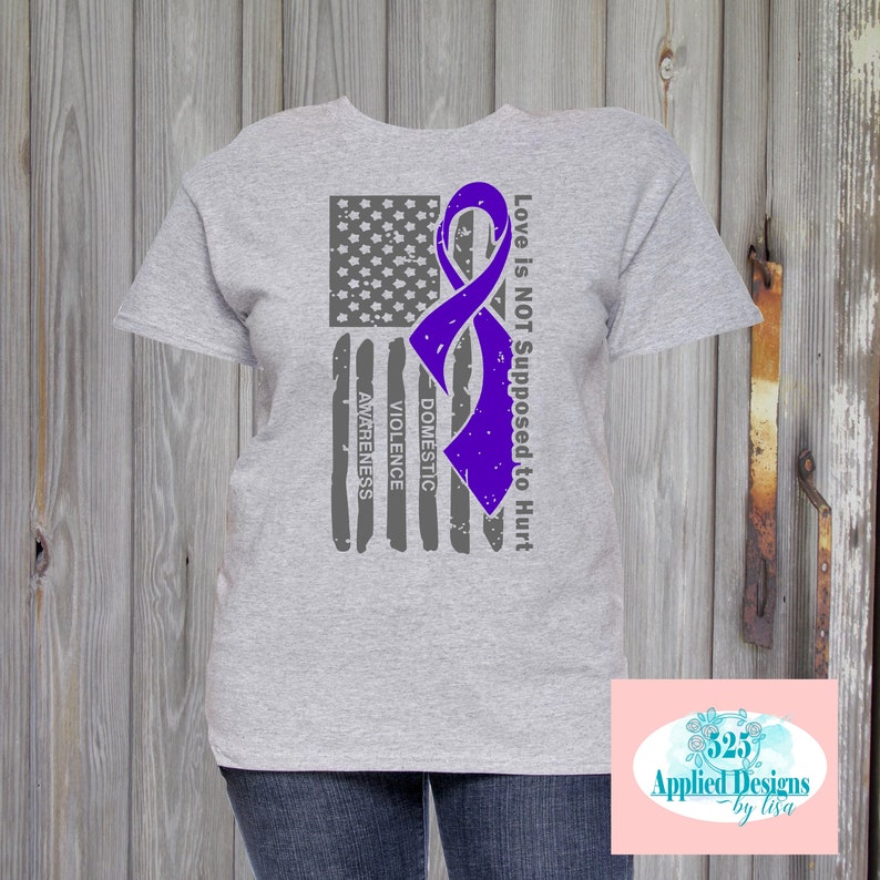 Download Domestic Violence Awareness Ribbon American Flag Cutting ...