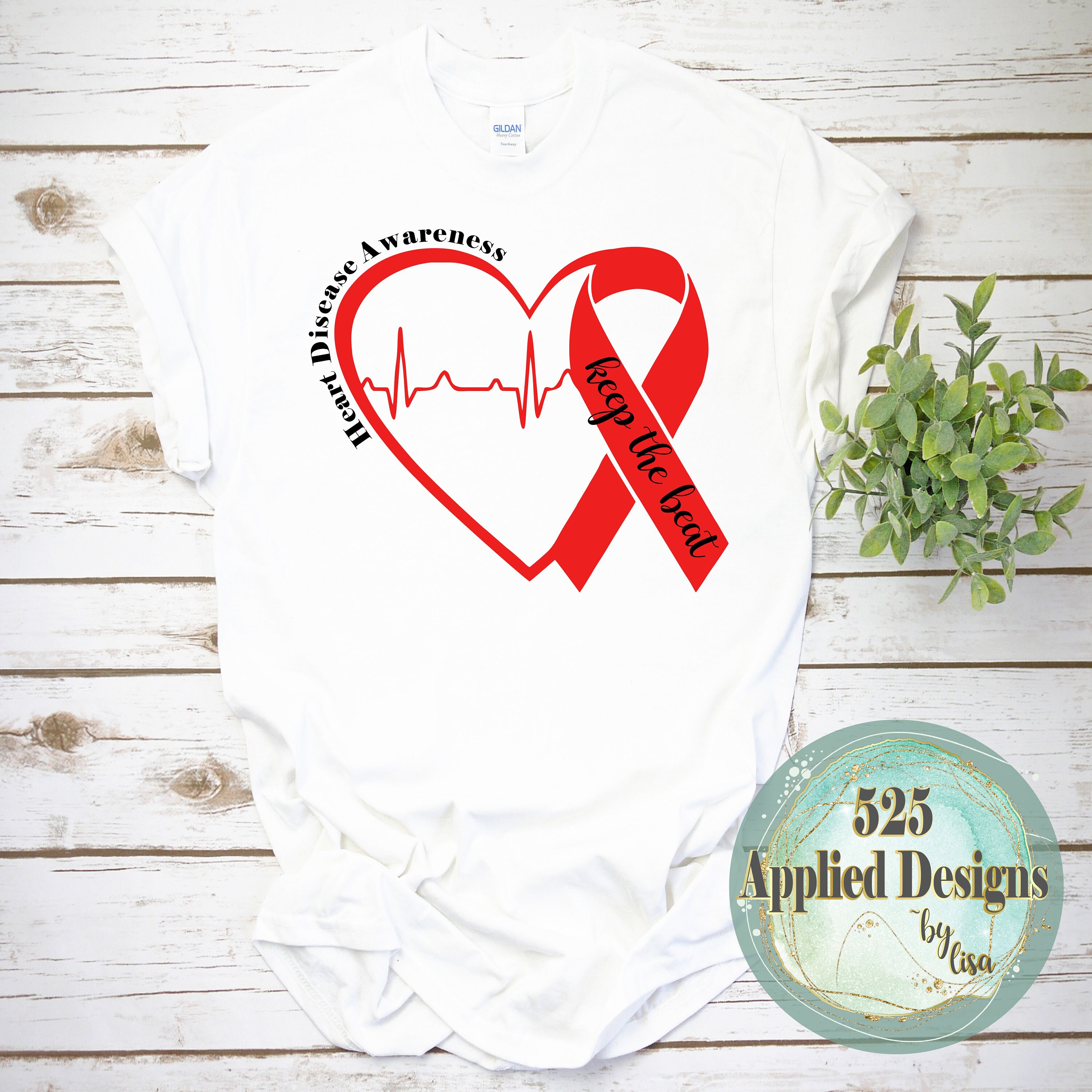 &エルシー ファッション Damage HeartEmbroidery Halfsleeve Tee