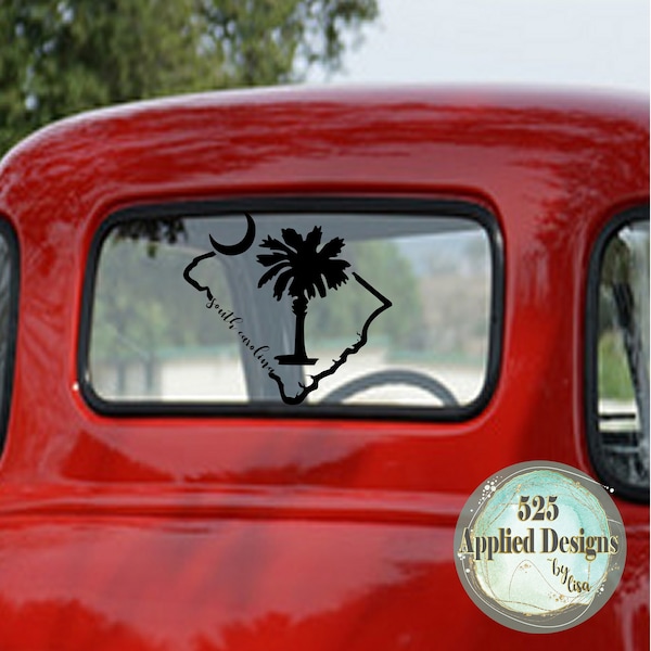 SC Palmetto Vinyl Decal-Vehicle Decal-Sticker-525 Applied Designs