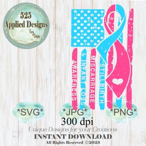 Nato morto, aborto spontaneo e nastro di consapevolezza della perdita infantile File di taglio della bandiera americana, Silhouette, Cricut, Jpg, PNG, SVG, HTV