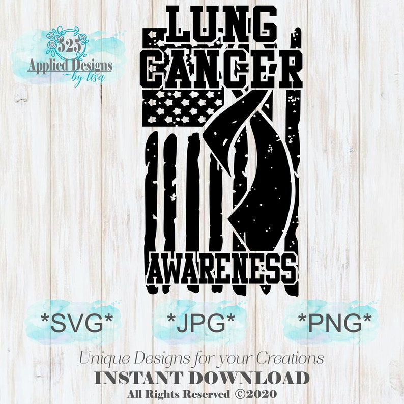 Lung Cancer Awareness Ribbon 2 American Flag Cutting File Etsy