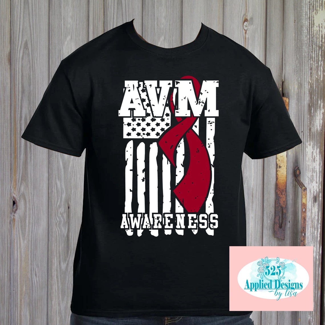 AVM Awareness Ribbon American Flag Cutting File Silhouette | Etsy