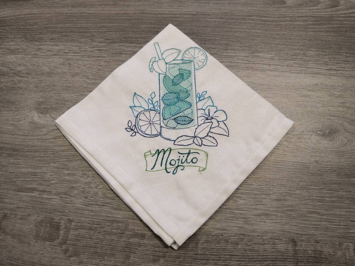 Serviette de Table Broderie Mojito