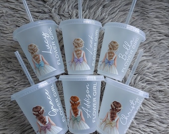 Personalised Flower Girl Cold Cup: Wedding Party Favour