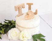 Personalised Wooden Wedding Cake Topper Initials